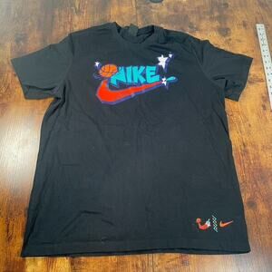 Nike T-Shirt San Antonio City Exploration Black Orange Basketball Swoosh Size XL